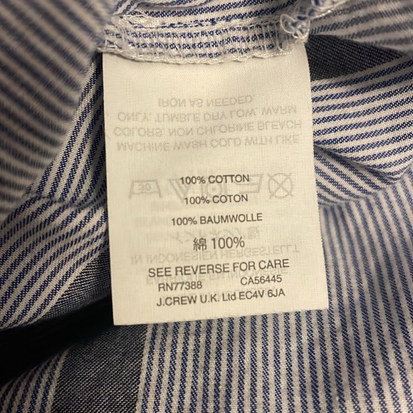 MADEWELL Striped Top Button-Down Tunic Shirt Size Small Navy Blue White - Picture 9 of 11